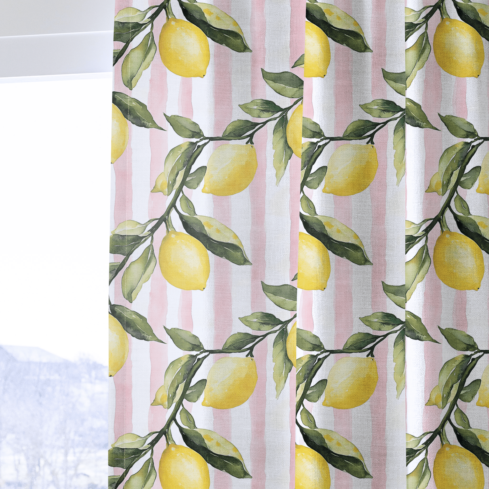 Pink Lemonade - Drapery - Benton Lane Home - Lemon Park