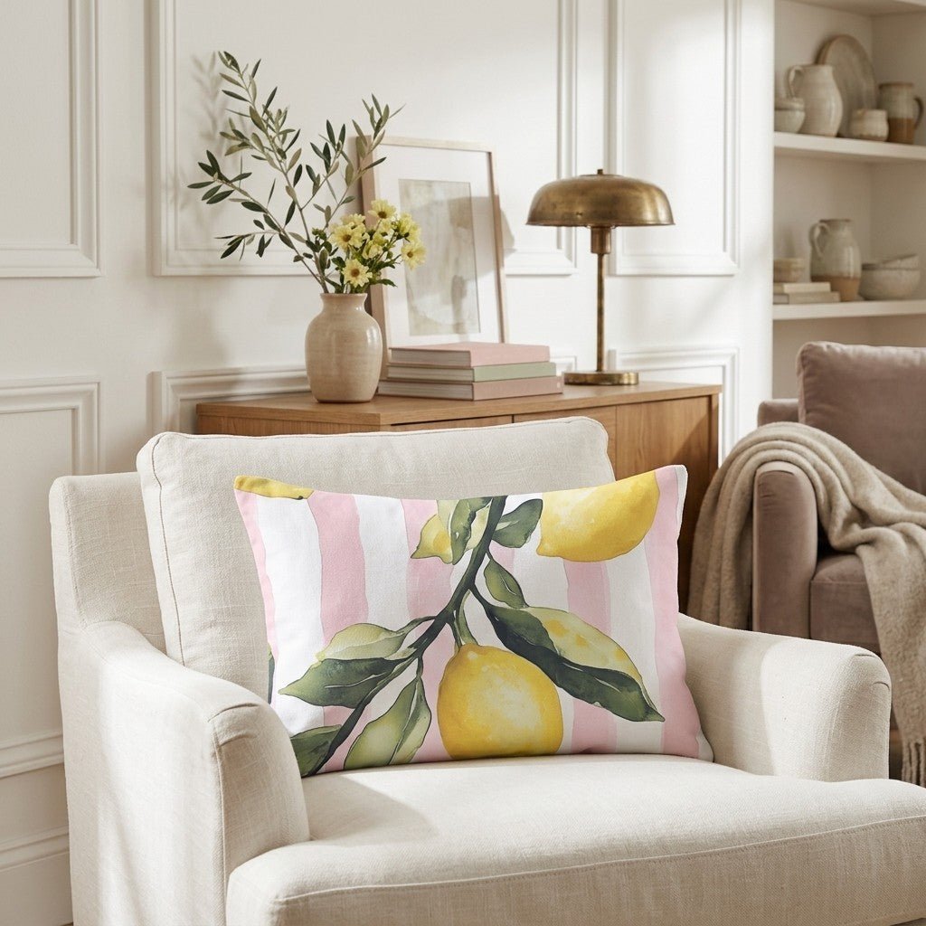 Pink Lemonade Throw Pillow - Benton Lane Home - Lemon Park