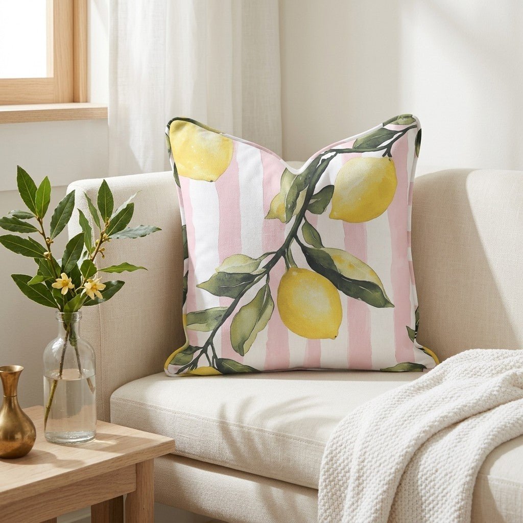 Pink Lemonade Throw Pillow - Benton Lane Home - Lemon Park