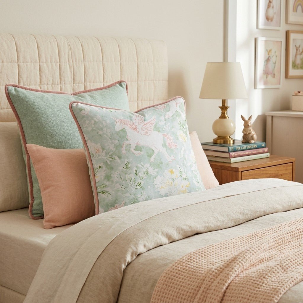 Pink Pegasus Floral Throw Pillow - Benton Lane Home - Hillcroft Home