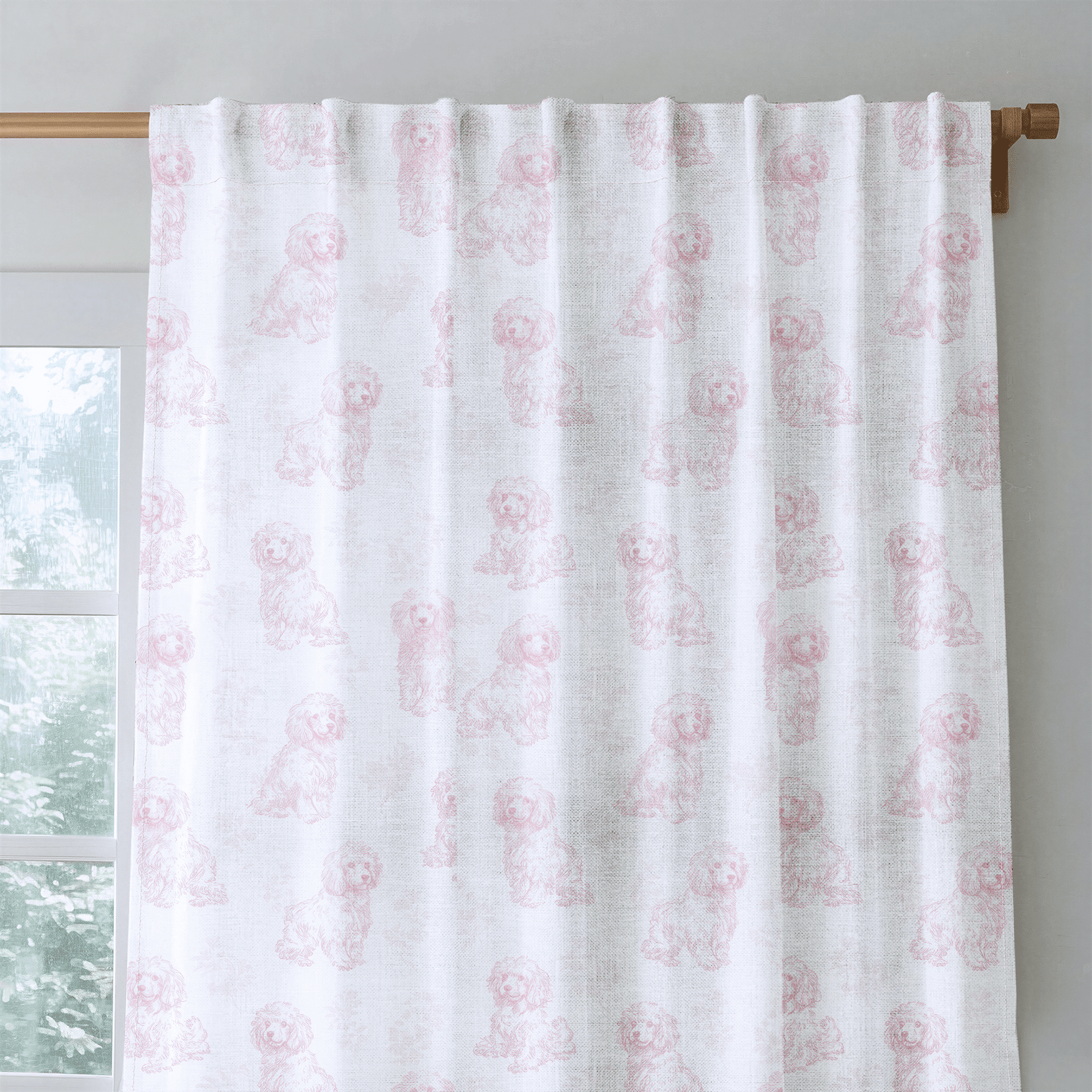 Pink Poodles - Drapery - Benton Lane Home - Lemon Park