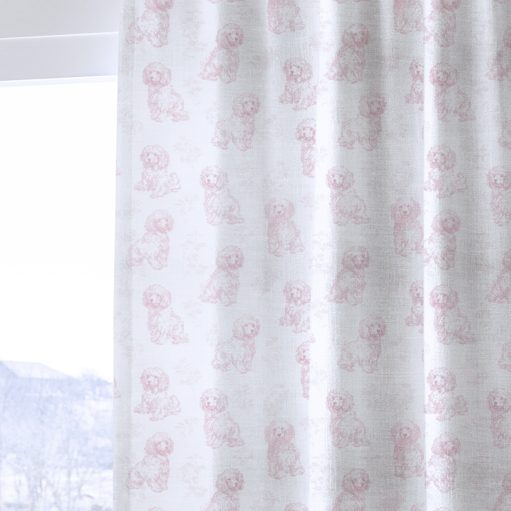 Pink Poodles - Drapery - Benton Lane Home - Lemon Park