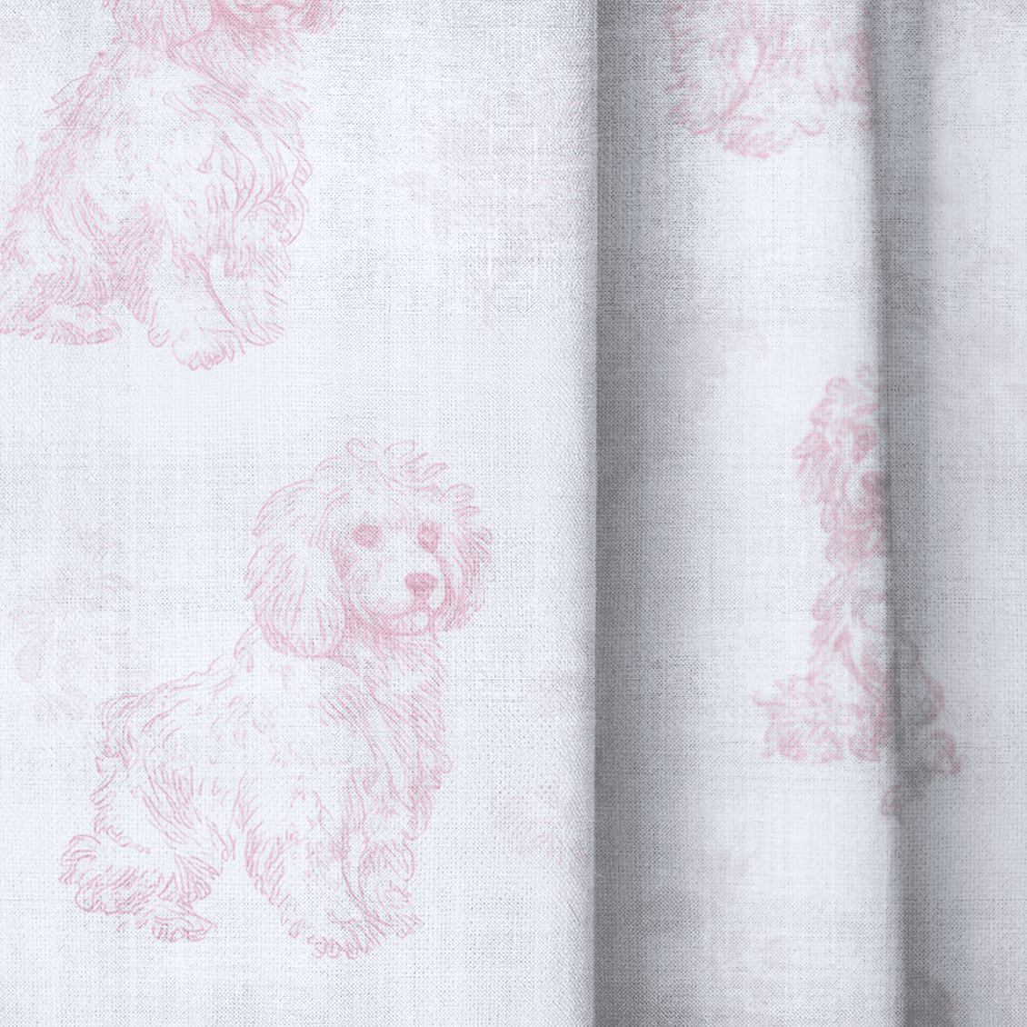 Pink Poodles - Drapery - Benton Lane Home - Lemon Park