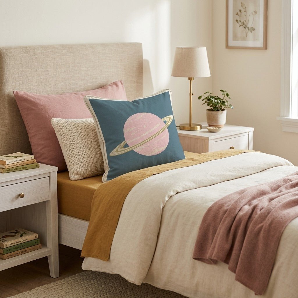 Pink Saturn Throw Pillow - Benton Lane Home - Hillcroft Home