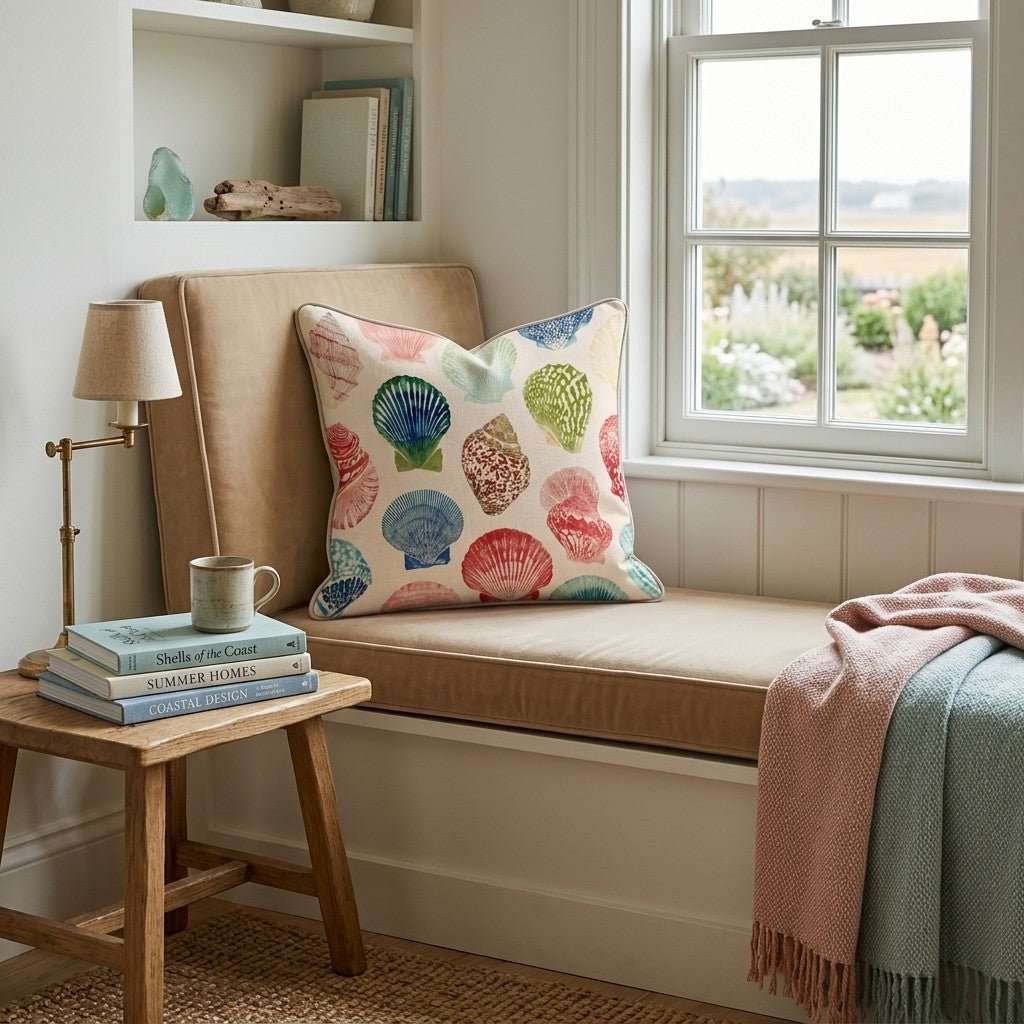 Pink Seashells Throw Pillow - Benton Lane Home - Hillcroft Home