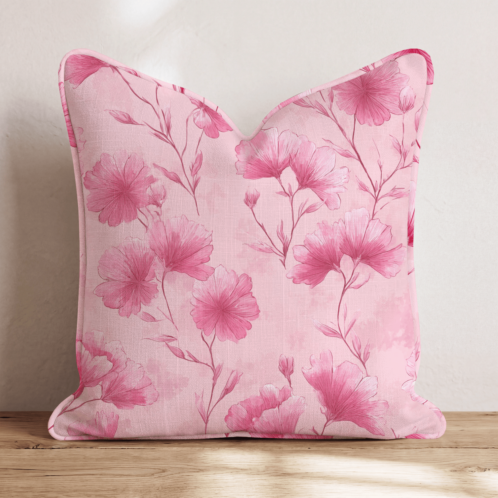 Pink Sketches Throw Pillow - Benton Lane Home - Hillcroft Home