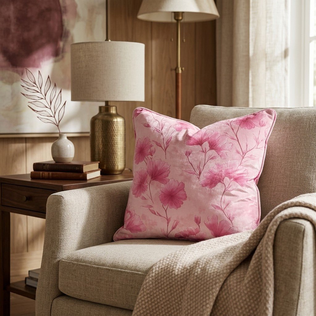 Pink Sketches Throw Pillow - Benton Lane Home - Hillcroft Home