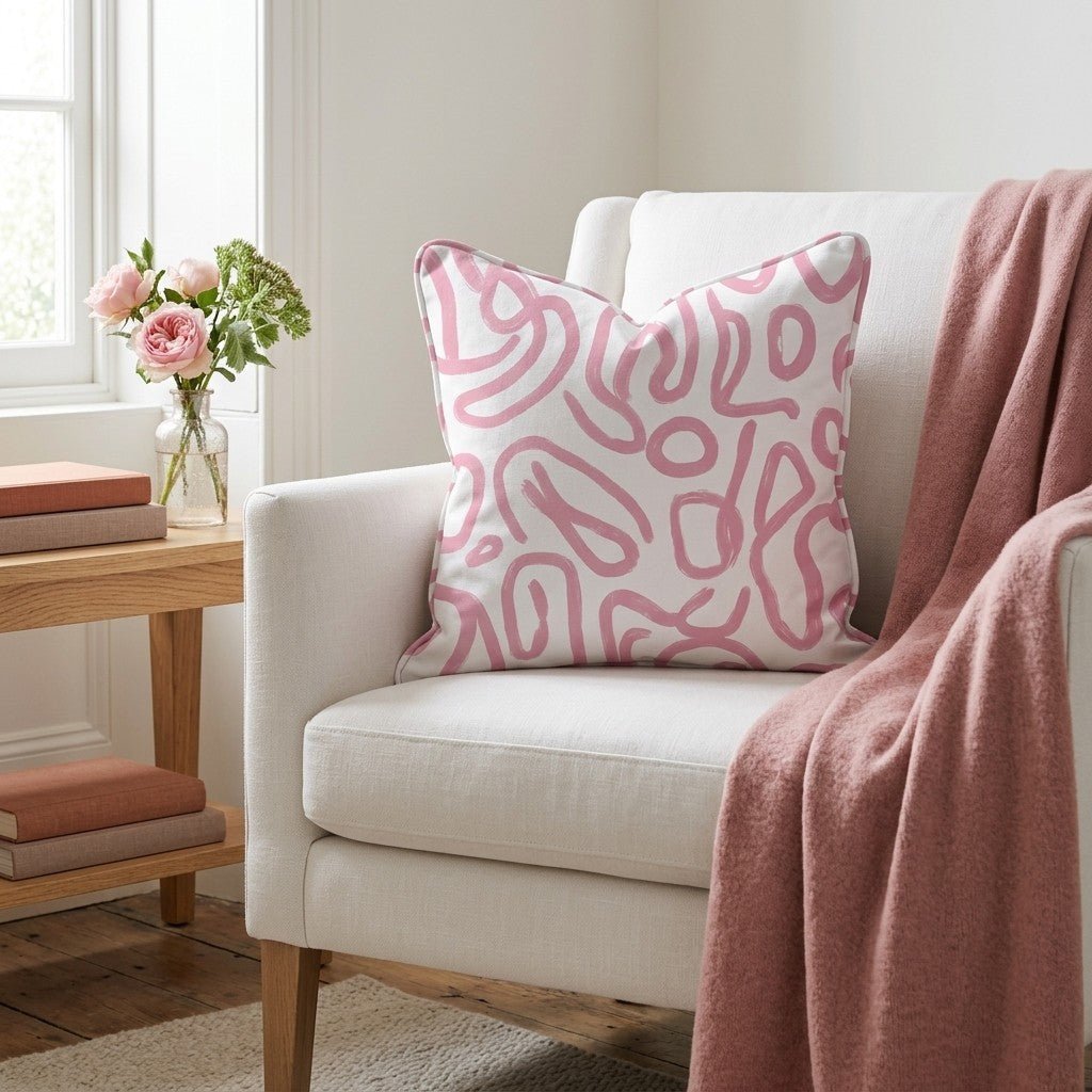 Pink Tangle Throw Pillow - Benton Lane Home - Lemon Park