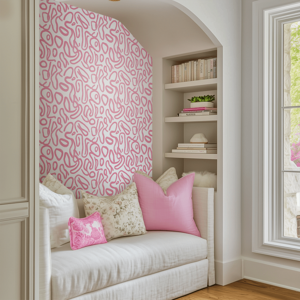 Pink Tangle Wallpaper - Benton Lane Home - Lemon Park