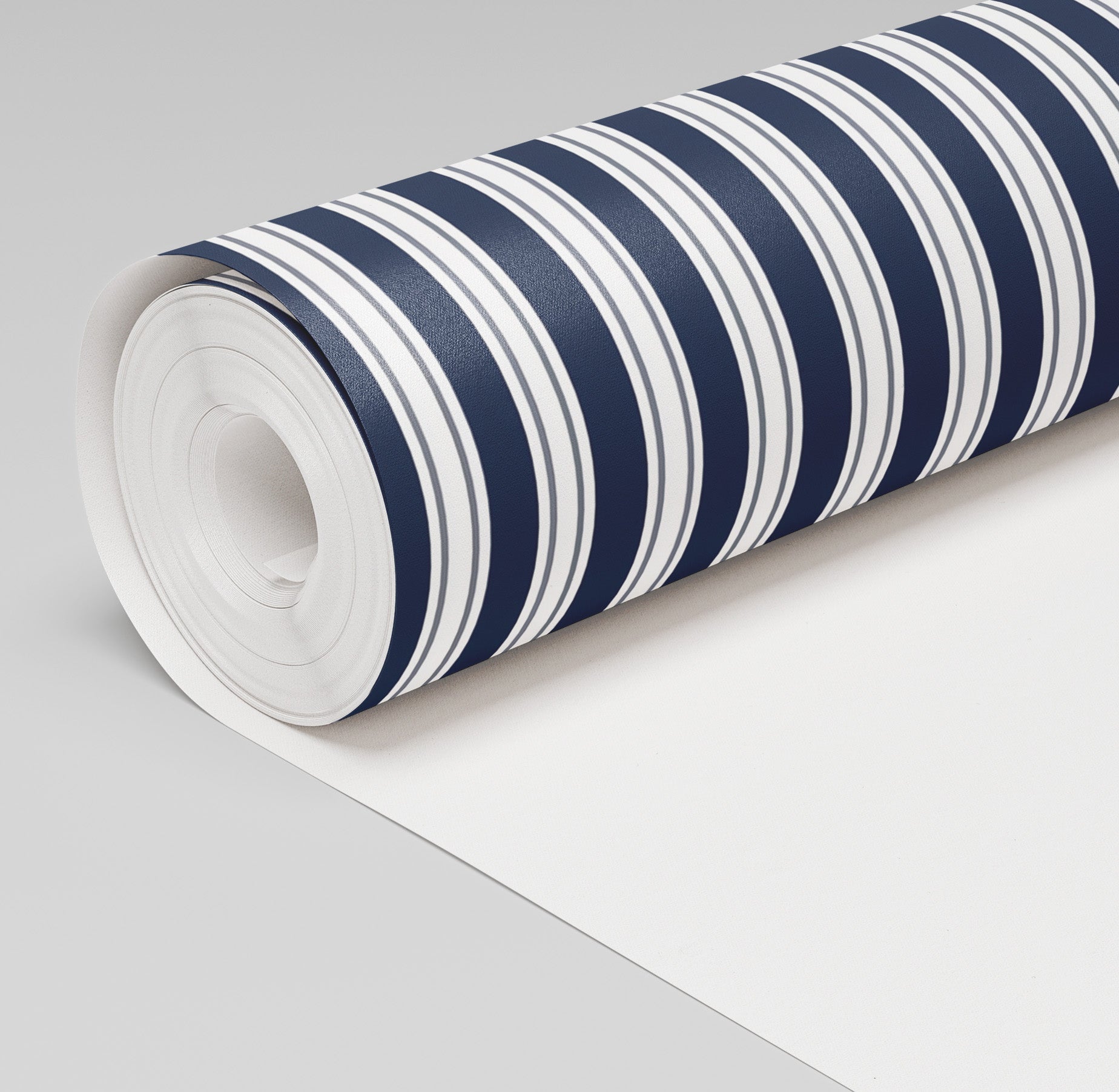 Pinstripe Blues Wallpaper - Benton Lane Home - Painted Paper