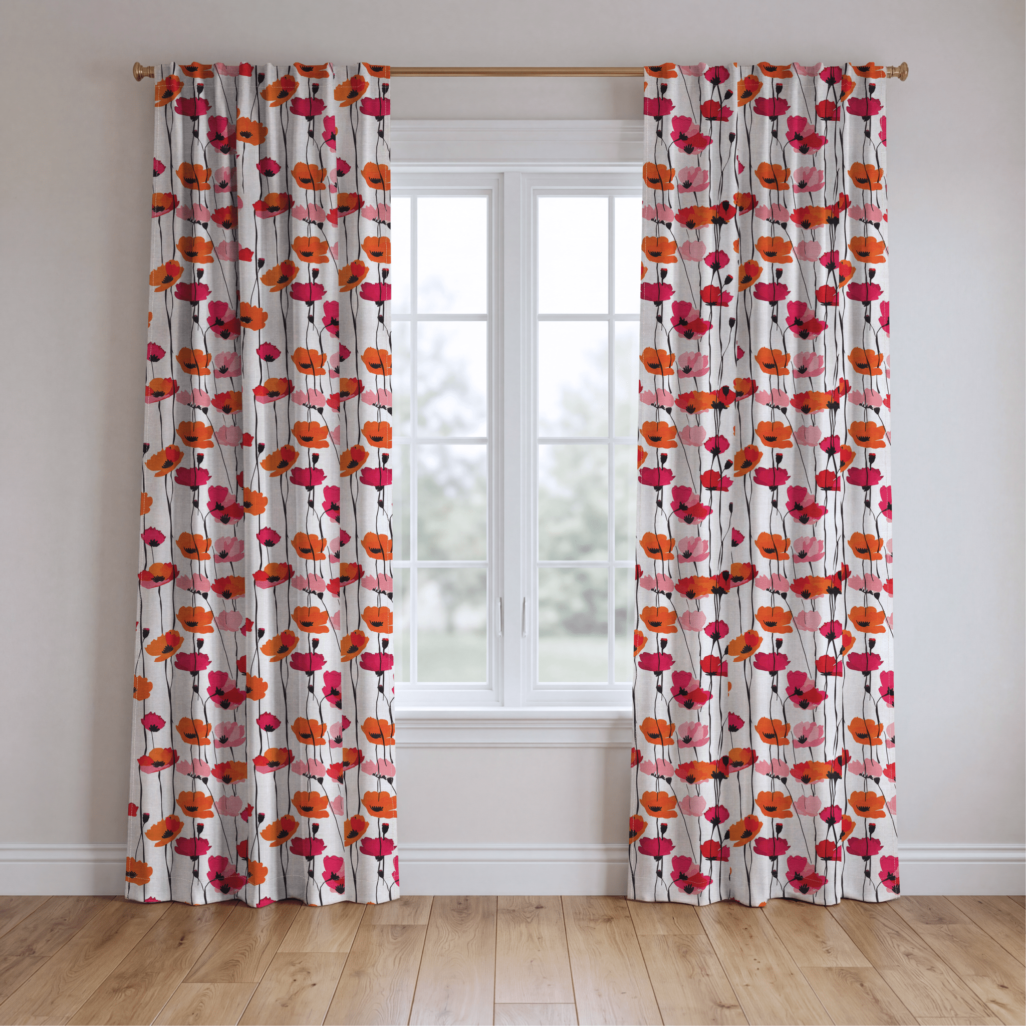 Piper's Poppy Parade - Drapery - Benton Lane Home - Lemon Park