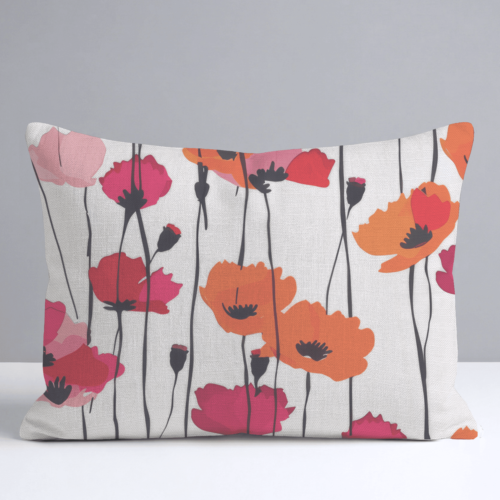 Piper's Poppy Parade Throw Pillow - Benton Lane Home - Lemon Park