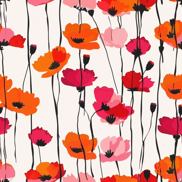Piper's Poppy Parade Wallpaper - Benton Lane Home - Lemon Park