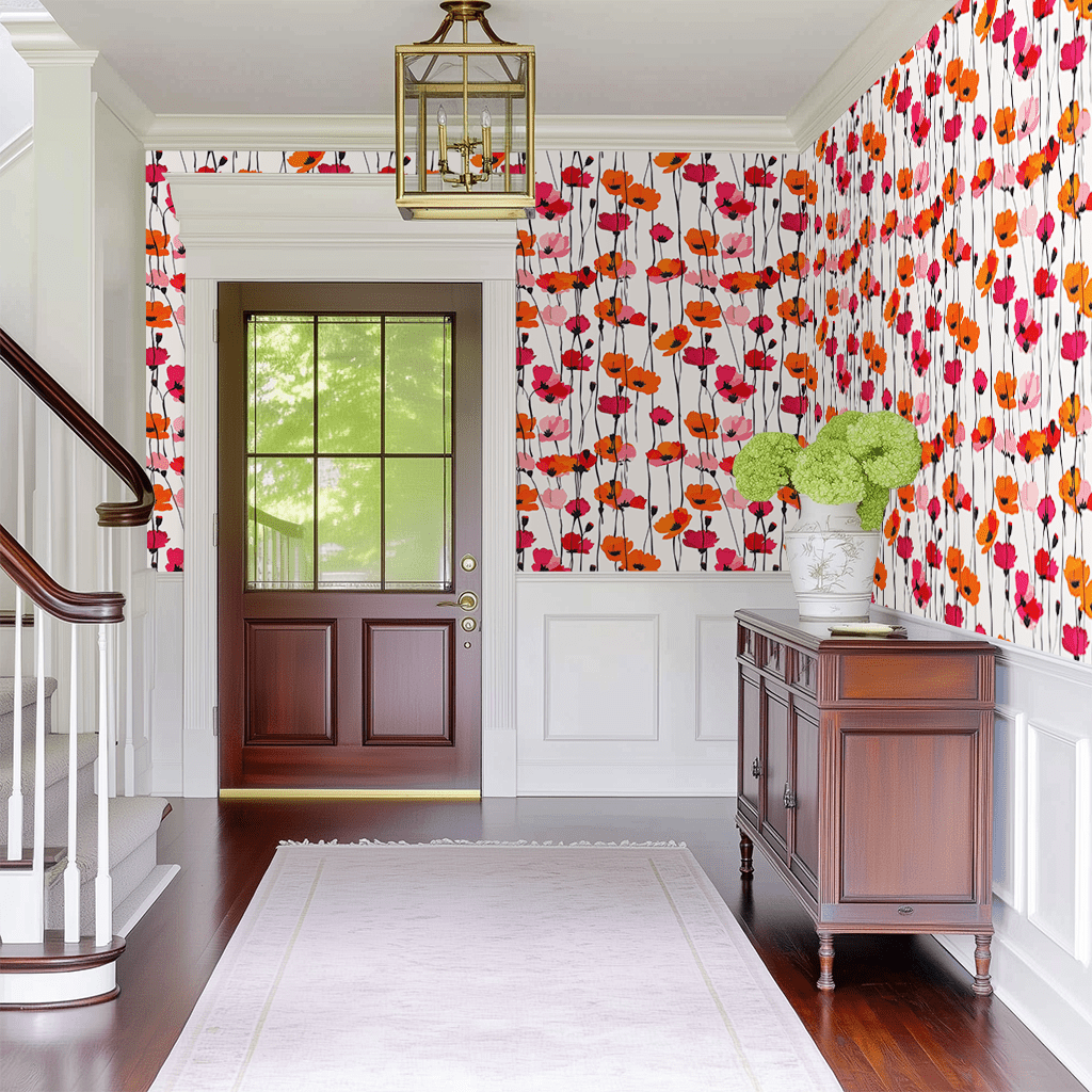 Piper's Poppy Parade Wallpaper - Benton Lane Home - Lemon Park