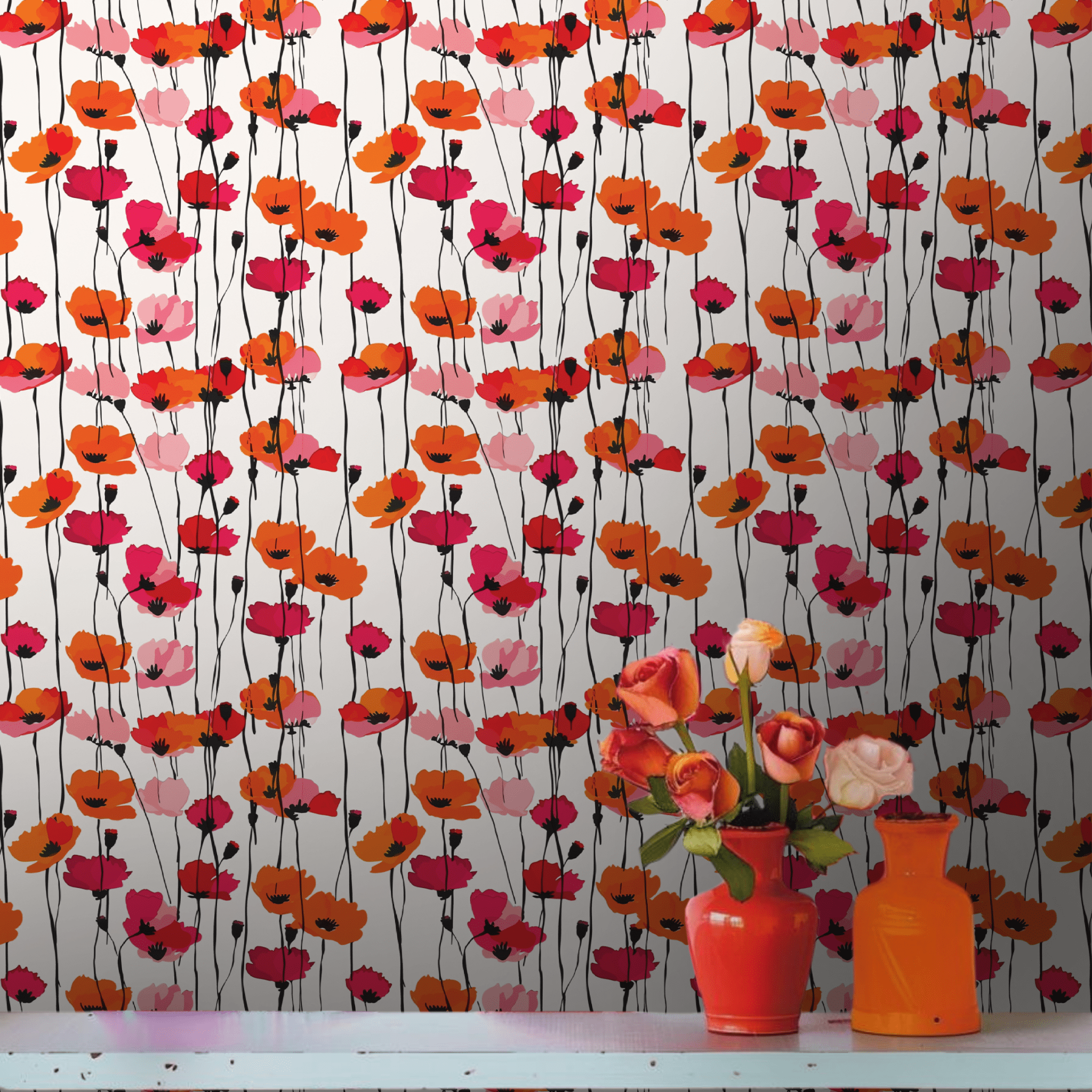 Piper's Poppy Parade Wallpaper - Benton Lane Home - Lemon Park