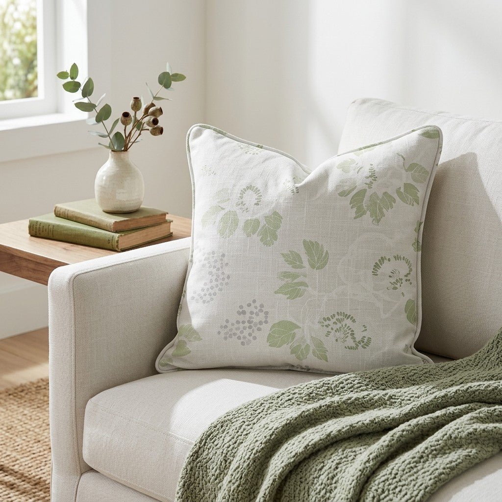 Pistachio Petals Throw Pillow - Benton Lane Home - Lemon Park