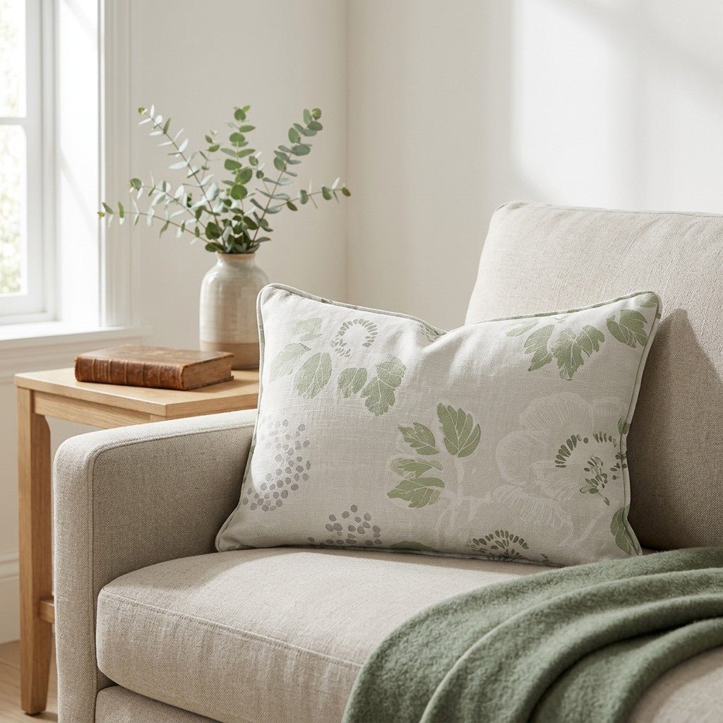 Pistachio Petals Throw Pillow - Benton Lane Home - Lemon Park