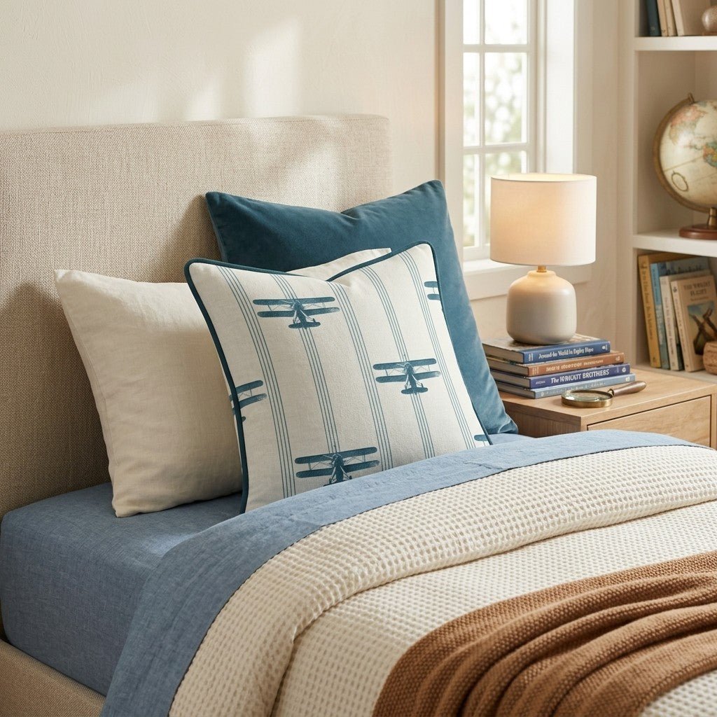 Planes & Stripes Throw Pillow - Benton Lane Home - Hillcroft Home