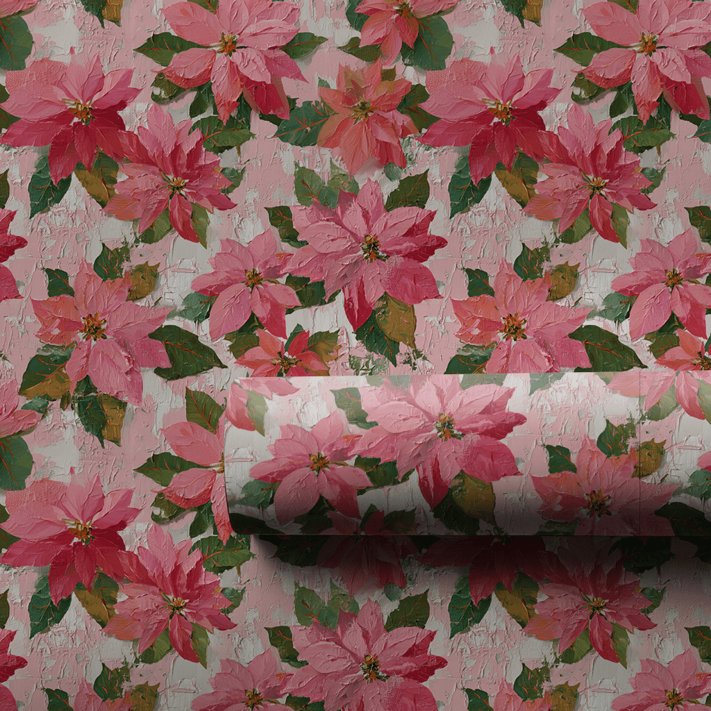 Poinsettia Pink - Wrapping Paper - Benton Lane Home - Lemon Park