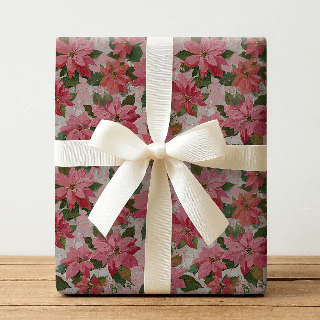 Poinsettia Pink - Wrapping Paper - Benton Lane Home - Lemon Park