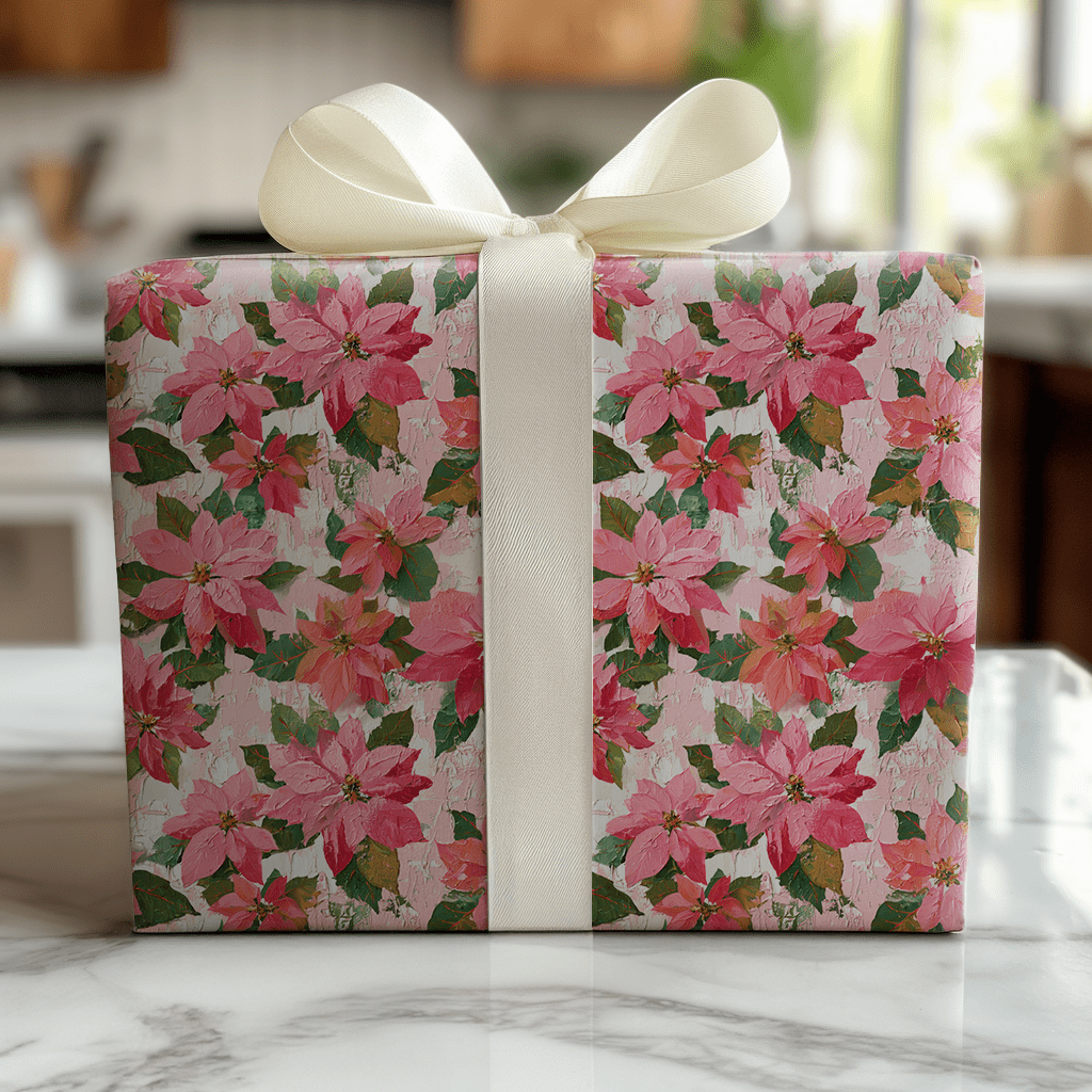 Poinsettia Pink - Wrapping Paper - Benton Lane Home - Lemon Park