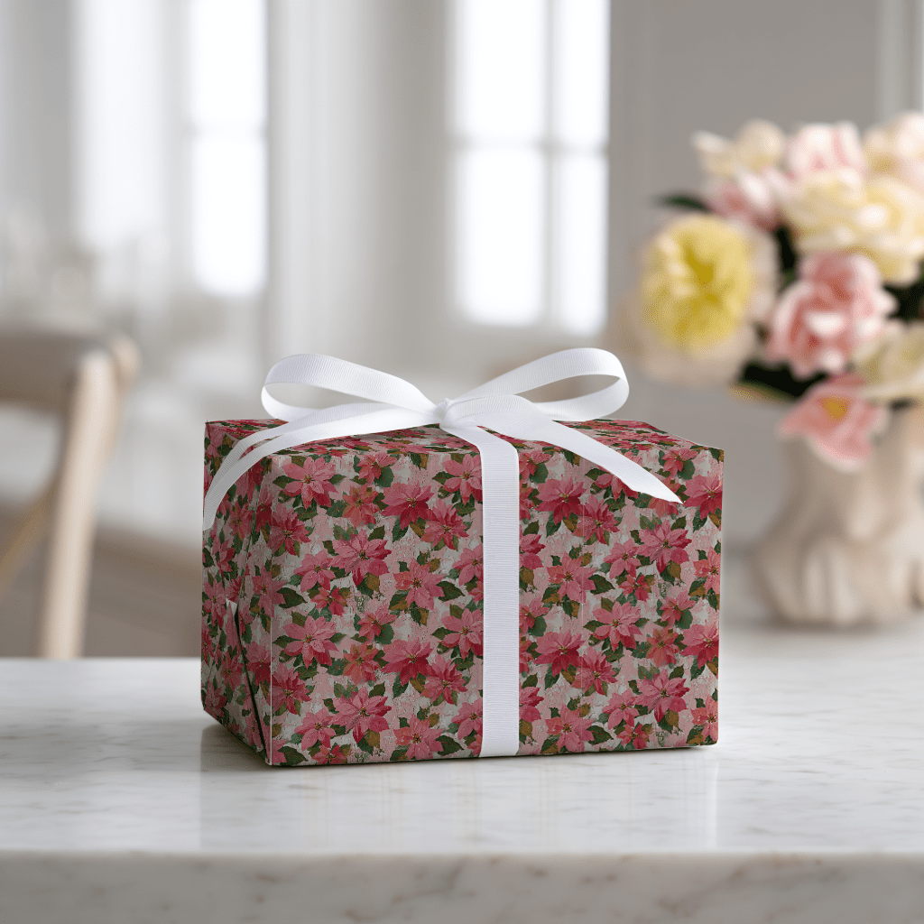 Poinsettia Pink - Wrapping Paper - Benton Lane Home - Lemon Park