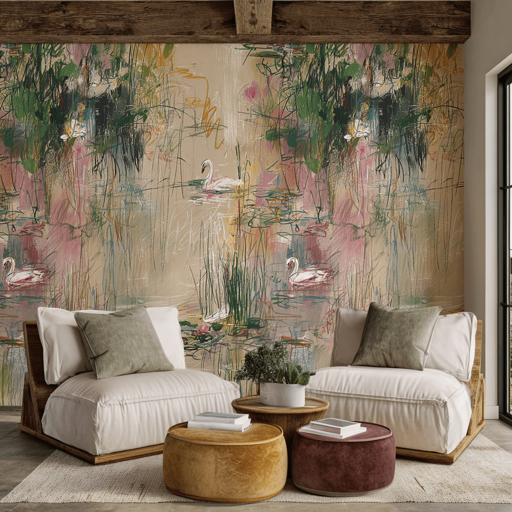 Poised Pond - Wall Mural - Benton Lane Home - Lemon Park