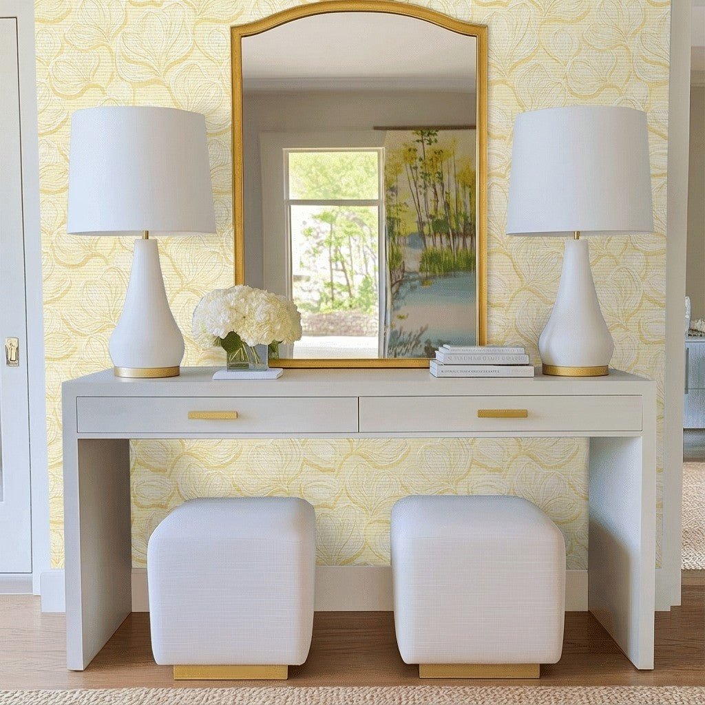 Polaroid Glow Faux Grasscloth Wallpaper - Benton Lane Home - Lemon Park