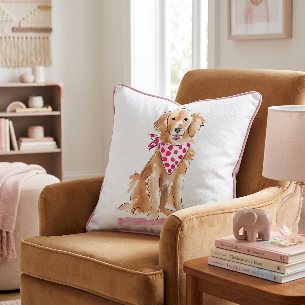 Polka Dot Bandana Golden Throw Pillow - Benton Lane Home - Hillcroft Home