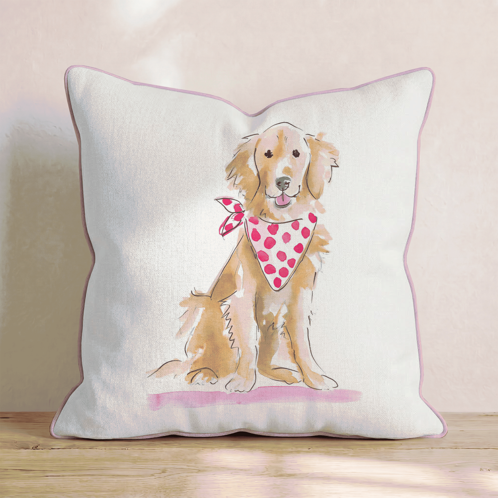 Polka Dot Bandana Golden Throw Pillow - Benton Lane Home - Hillcroft Home