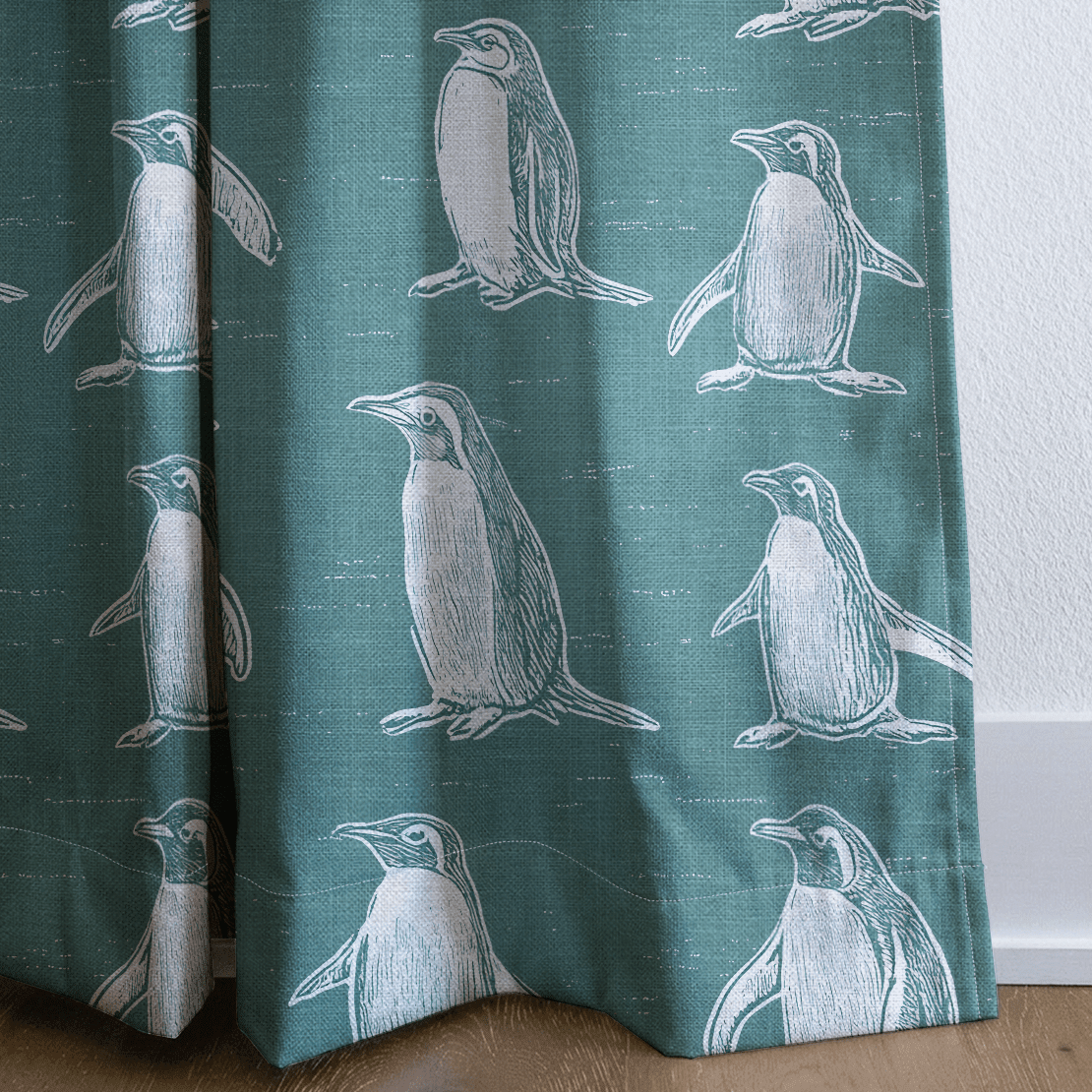 Polly Penguins - Drapery - Benton Lane Home - Lemon Park