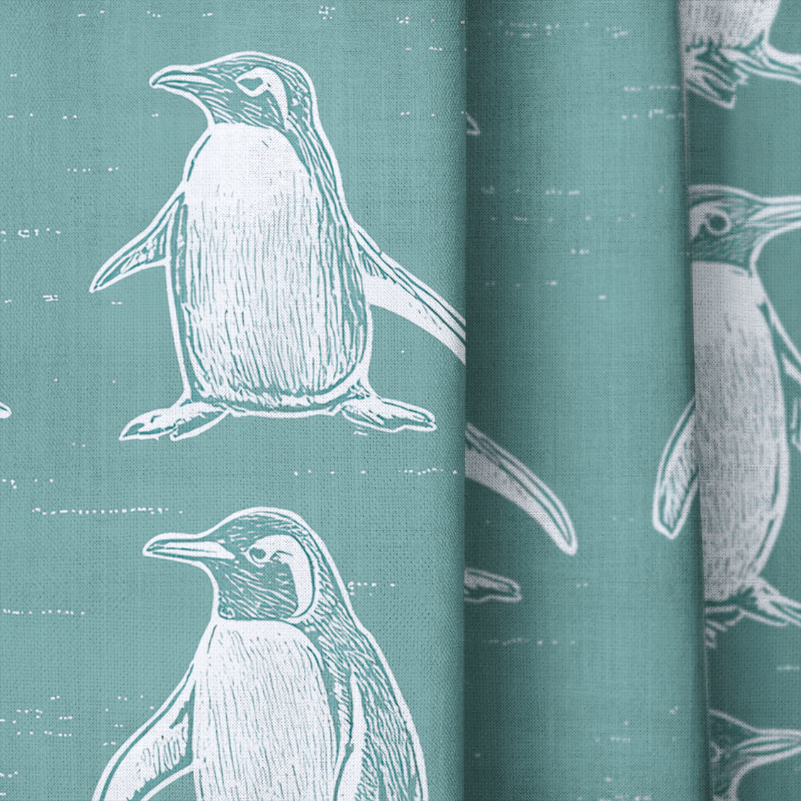Polly Penguins - Drapery - Benton Lane Home - Lemon Park