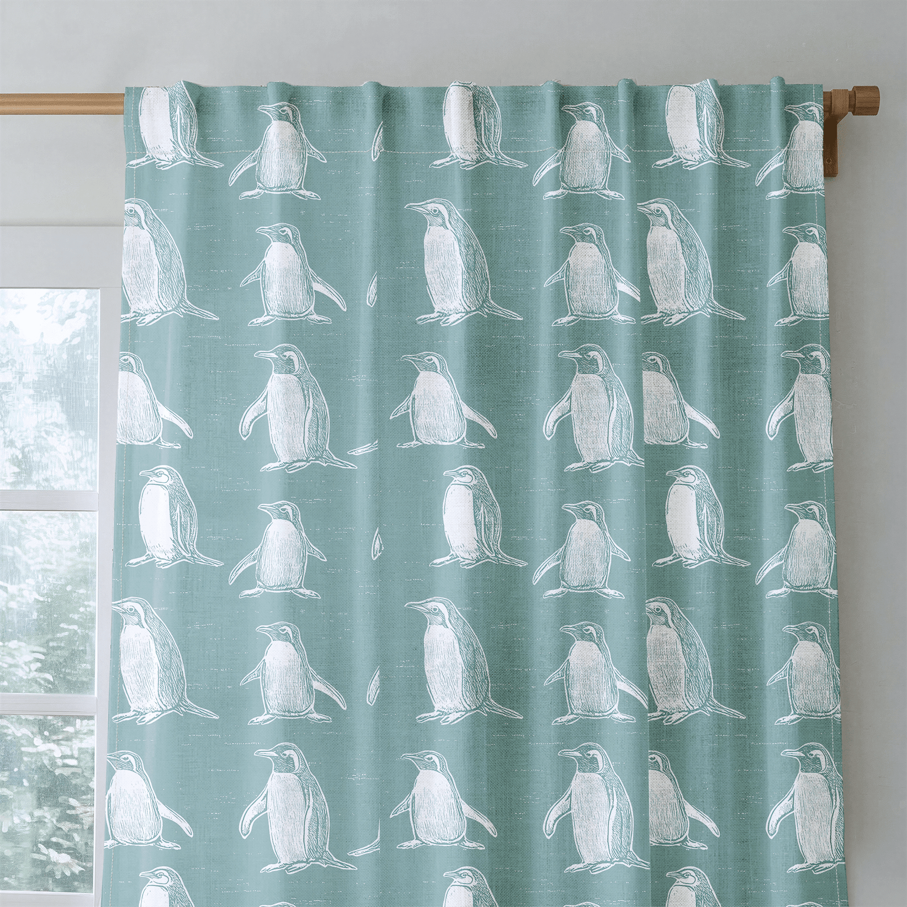 Polly Penguins - Drapery - Benton Lane Home - Lemon Park