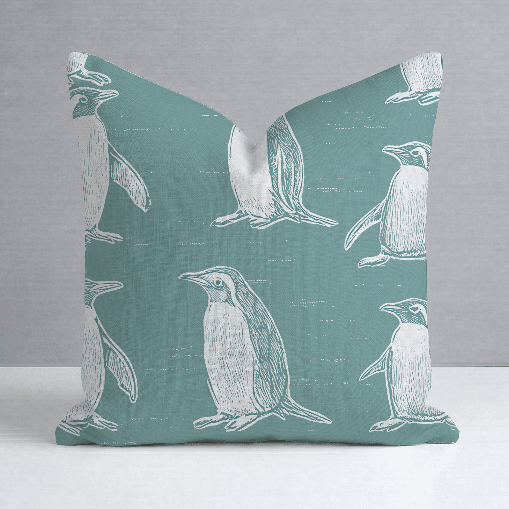Polly Penguins Throw Pillow - Benton Lane Home - Lemon Park
