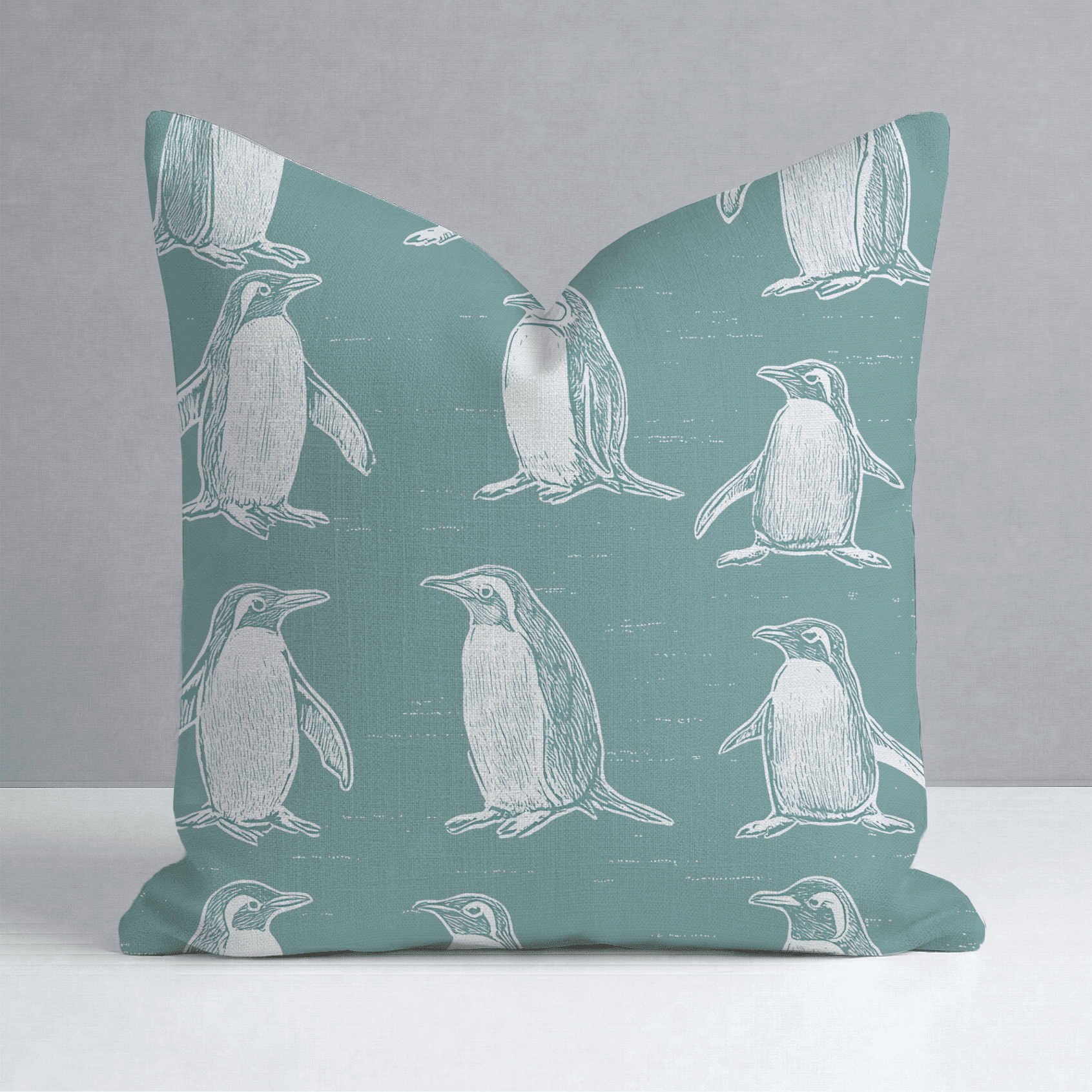 Polly Penguins Throw Pillow - Benton Lane Home - Lemon Park