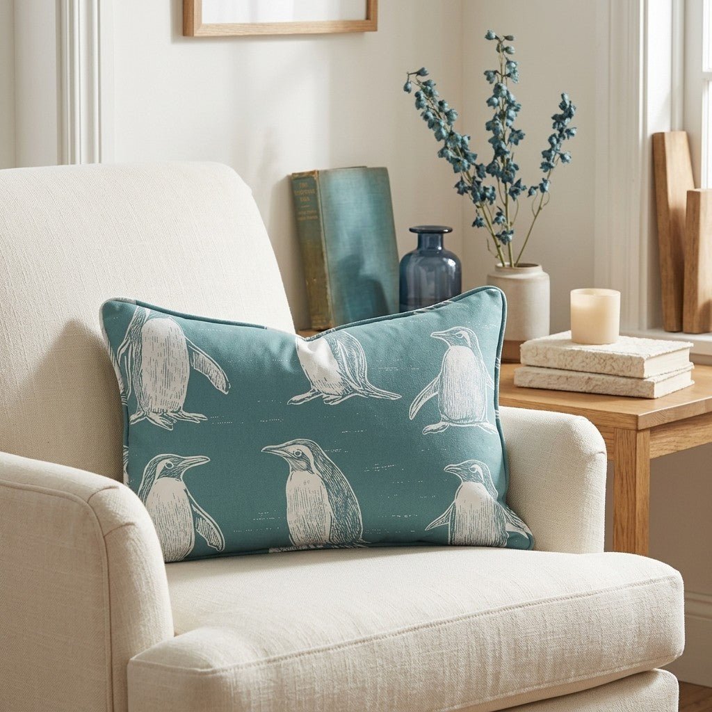 Polly Penguins Throw Pillow - Benton Lane Home - Lemon Park