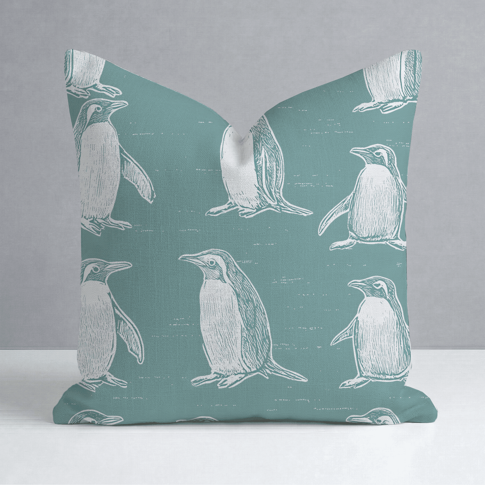 Polly Penguins Throw Pillow - Benton Lane Home - Lemon Park