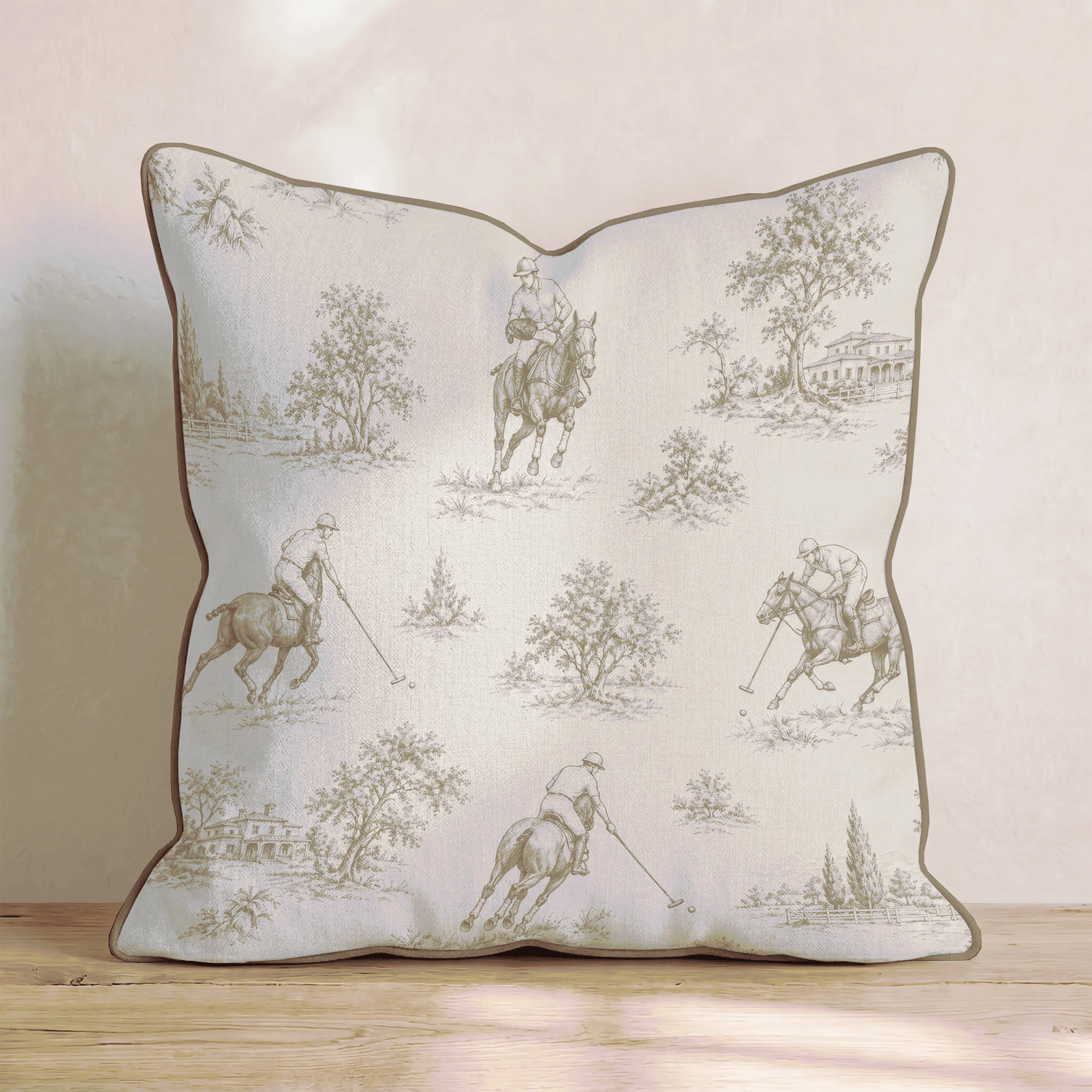 Polo Toile Throw Pillow - Benton Lane Home - Hillcroft Home