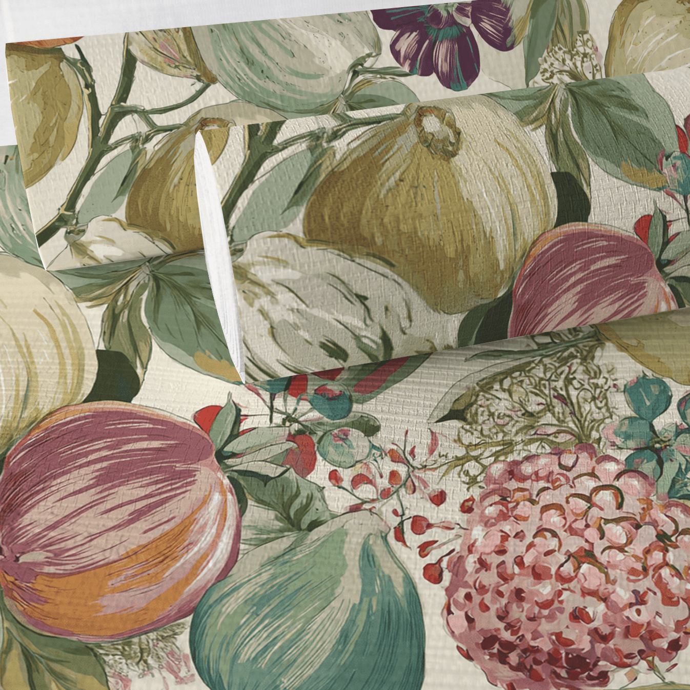 Pomegranate & Petals Faux Grasscloth Wallpaper - Painted Paper