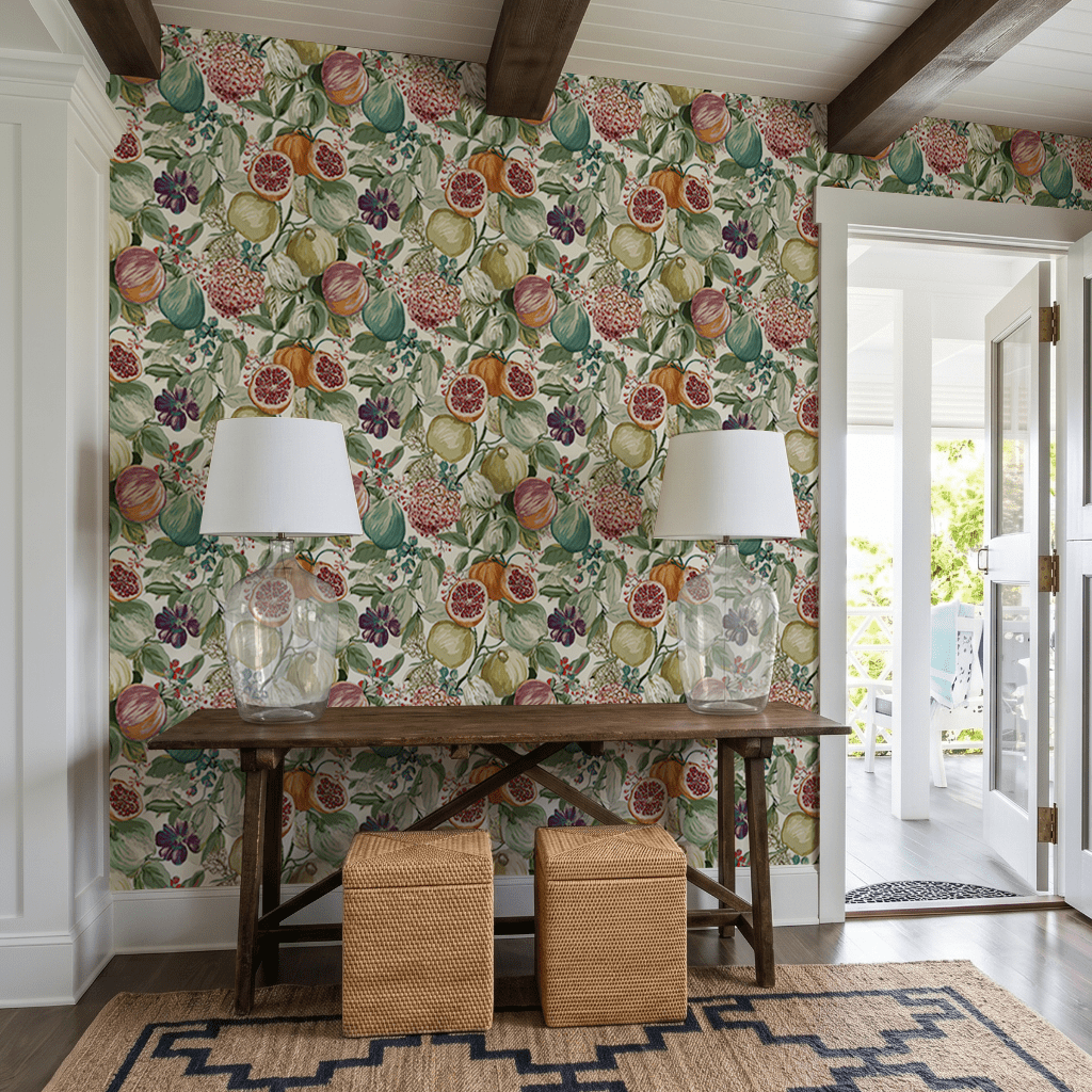 Pomegranate & Petals Wallpaper - Painted Paper