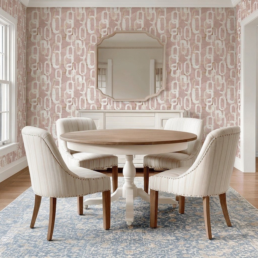 Porcelain Chain Faux Grasscloth Wallpaper - Benton Lane Home - Lemon Park