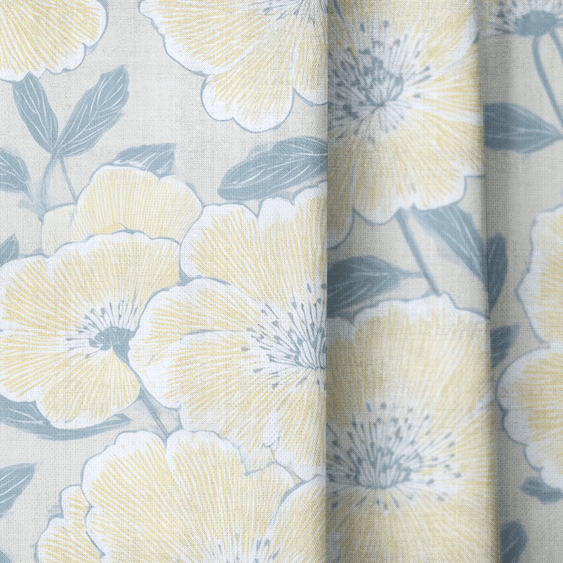Porchlight Flowers - Drapery - Benton Lane Home - Lemon Park