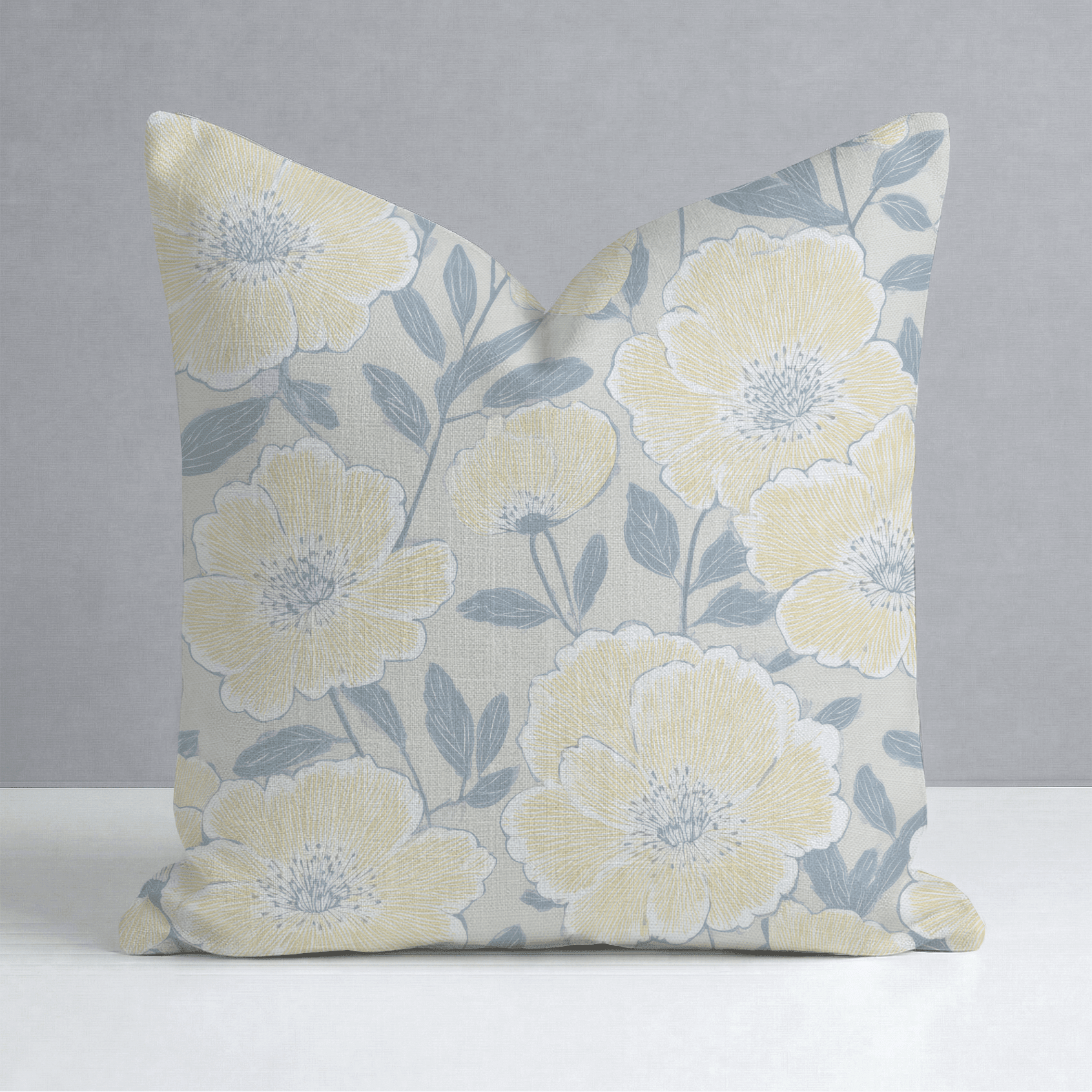 Porchlight Flowers Throw Pillow - Benton Lane Home - Lemon Park