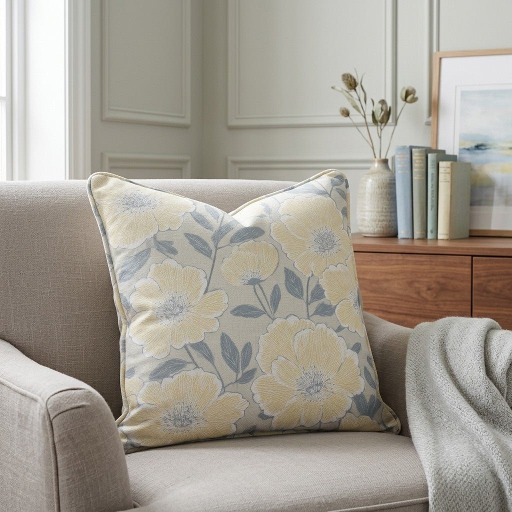 Porchlight Flowers Throw Pillow - Benton Lane Home - Lemon Park