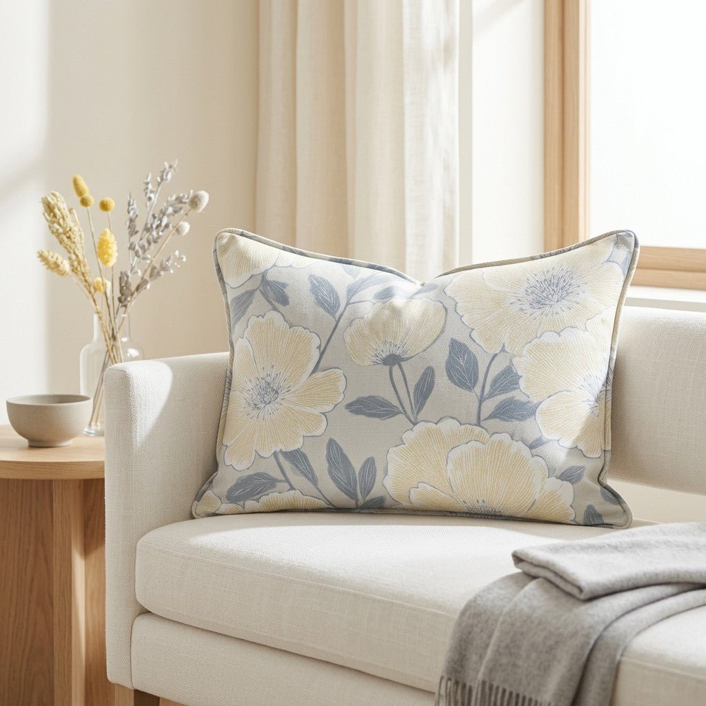 Porchlight Flowers Throw Pillow - Benton Lane Home - Lemon Park
