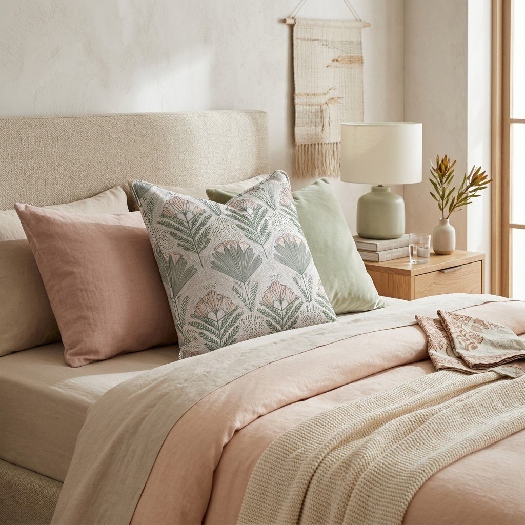 Postcard Bloom Throw Pillow - Benton Lane Home - Hillcroft Home