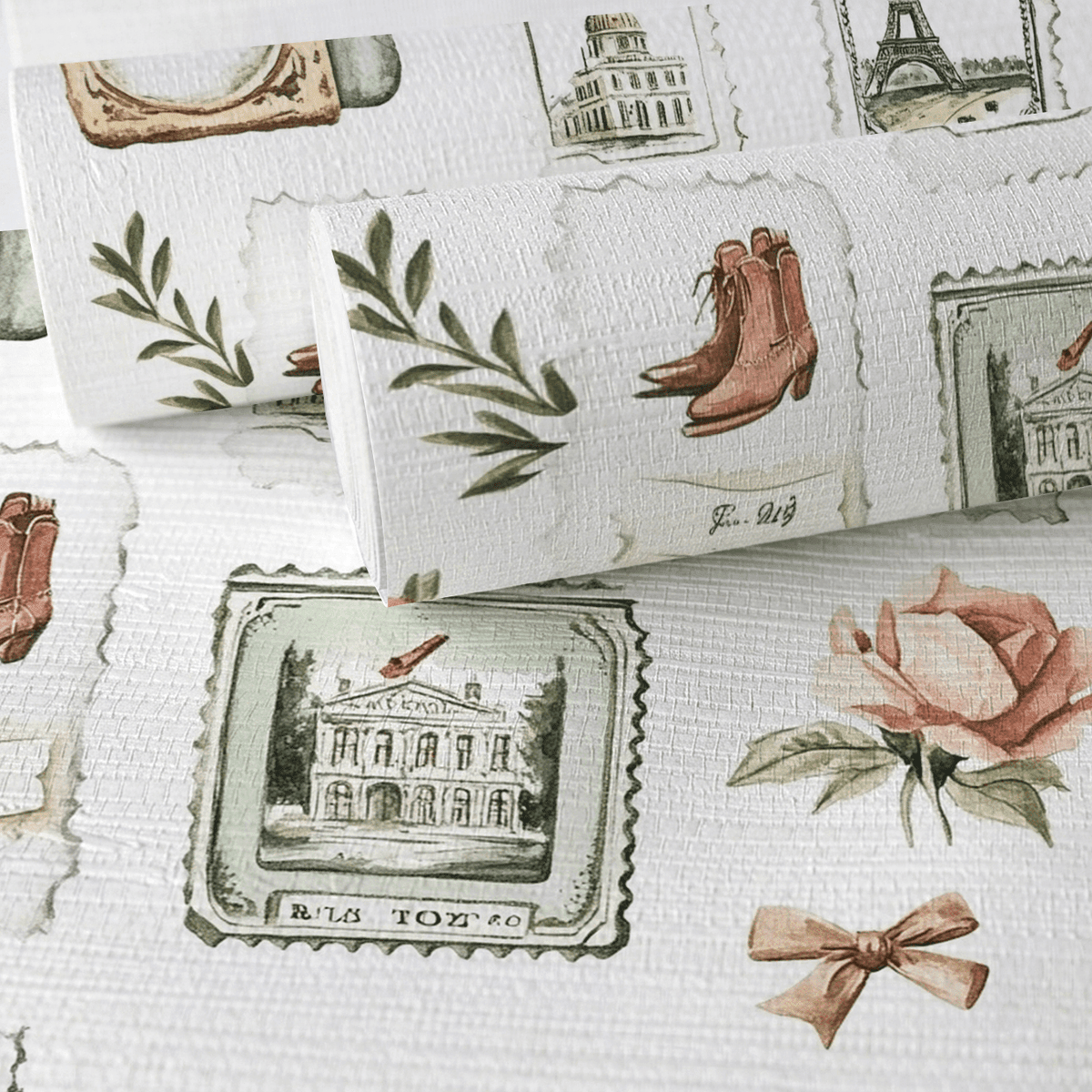 Postcards from Paris Faux Grasscloth Wallpaper - Benton Lane Home - Lemon Park