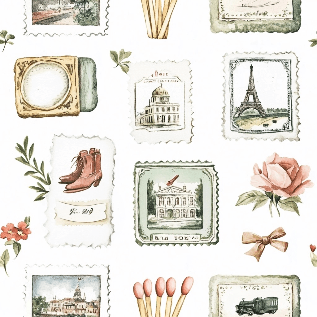 Postcards from Paris Wallpaper - Lemon Park