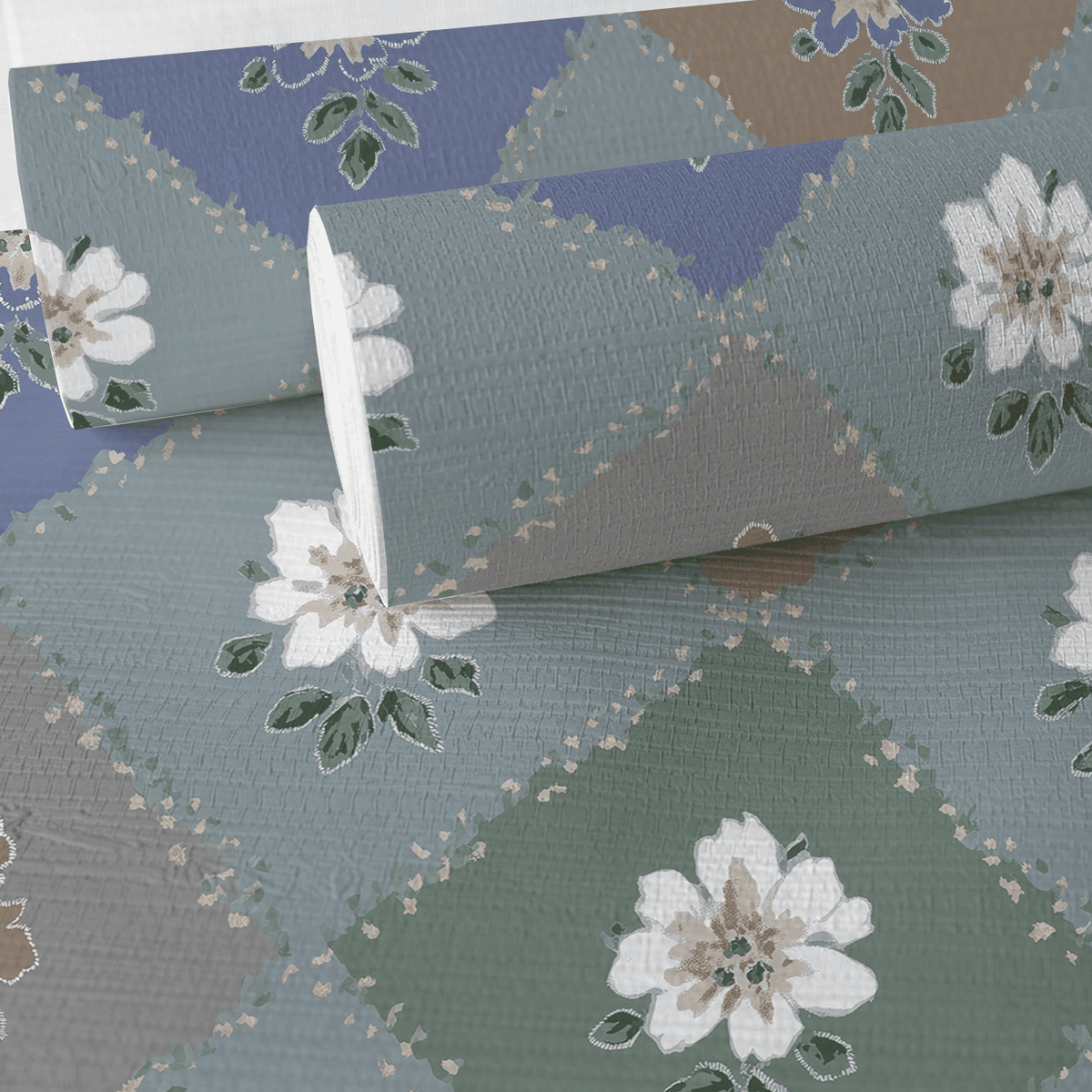 Posy Patch Faux Grasscloth Wallpaper - Benton Lane Home - Lemon Park