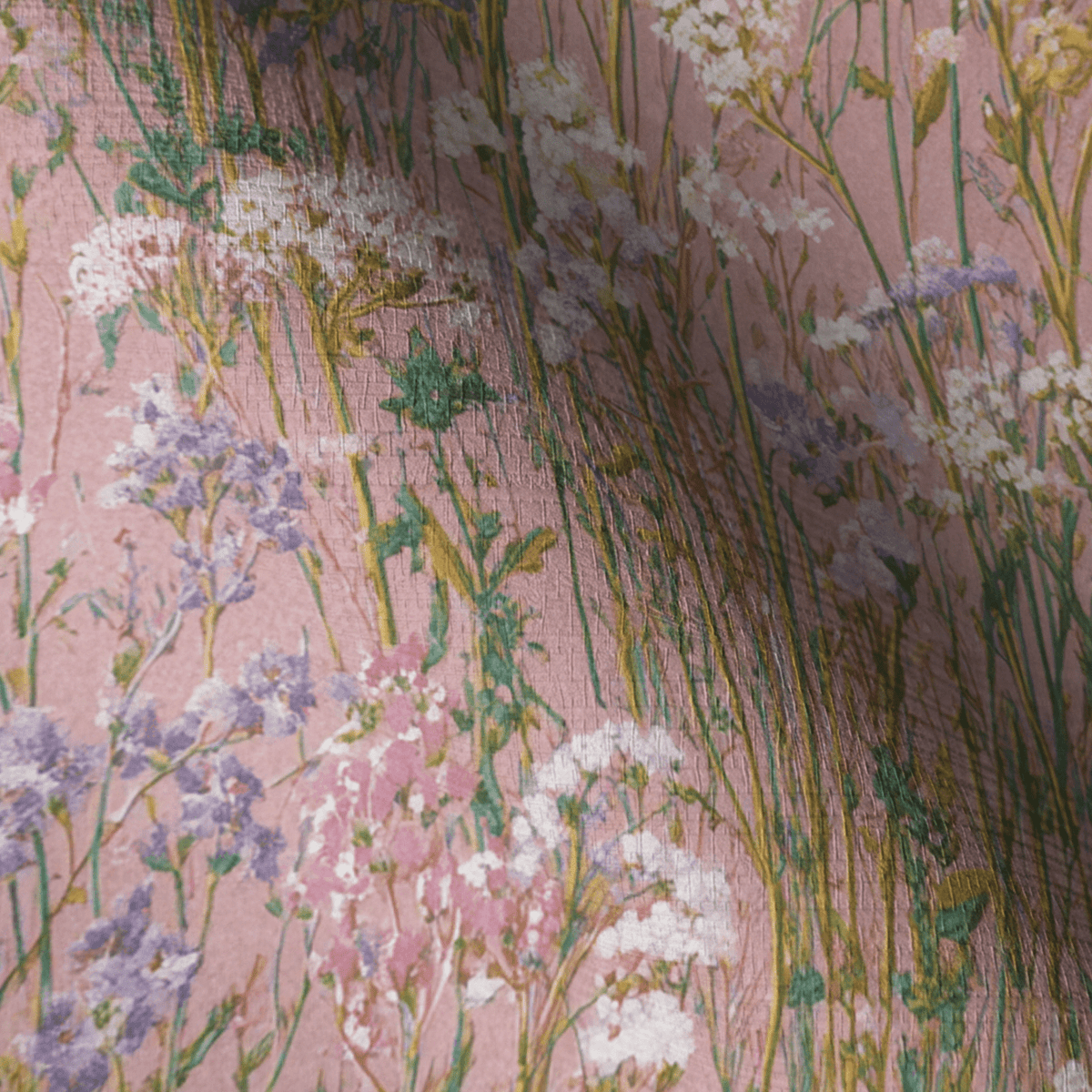 Pressed Florals Faux Grasscloth Wallpaper - Benton Lane Home - Lemon Park